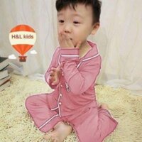 Bộ pyjama màu gạch tôm mặc ngủ cho bé 7-13kg