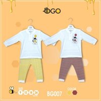 Bộ QA Nẹp trụ DT Beego - Gấu Hello (Trơn - Kẻ) BG007