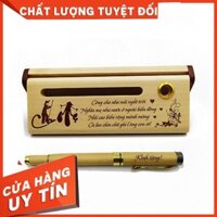 Bộ Quà Tặng Bút Gỗ Khắc Tên, Chữ, Logo Theo Yêu Cầu