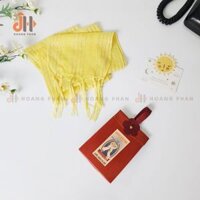 Bộ quà tặng khăn dệt thủ công tua rua + thiệp