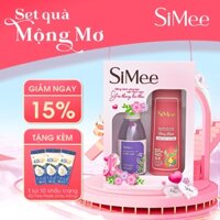Bộ Quà Tặng Nữ Đóng Hộp Sẵn | Quà Tặng Sữa Tắm Nước Hoa và Dầu Gội Thảo Dược Simee | Set quà Mộng Mơ