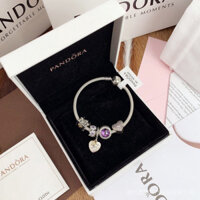 Bộ quà tặng Pandora bông tuyết pha lê xanh dương đông lạnh Vòng tay bạc cho nữ đọc 925 hộp người yêu hàng tồn kho 4476