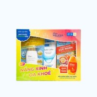 Bộ quà tặng Rohto (Kem Rửa Mặt HADALABO + Chống Nắng SUNPLAY Skin Aqua 55g + SUNPLAY Super Block 30g)