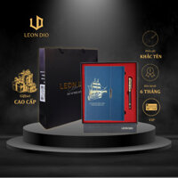 Bộ Quà Tặng Sổ Da Bìa Còng A5 Vươn Xa Biển Lớn & Bút Ký Cao Cấp Leon Dio Classic Royalian
