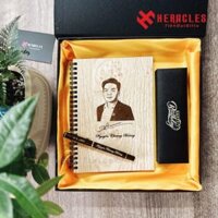 Bộ quà tặng Sổ tay bìa gỗ và Bút ký kim loại Heracles 002 Khắc tên, chữ, hình ảnh theo yêu cầu – Quà tặng sinh nhật người yêu, thầy cô giáo