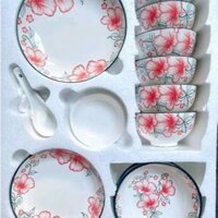 BỘ QUÀ TẶNG TÔ, CHÉN DĨA 17 MÓN