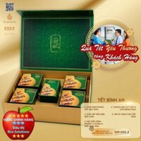 BỘ QUÀ TẾT BÌNH AN NLF: Cam Vàng Navel Sấy 100g  +Xoài Sấy 100g  +Hạt Điều 150g  +Thanh Gạo 102g +Trà Ô Long 100g