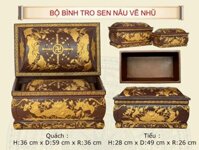 Bộ Quách Tiểu Bình Tro Sen nâu vẽ Nhũ
