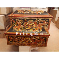 Bộ quách tiểu gốm sành cao cấp 3 mẫu vẽ nhũ(kích thước chi tiết trong mô tả sản phẩm)-VNTL