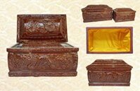 Bộ Quách Tiểu men Nâu bóng - Họa tiết Long Vân Khánh Hội
