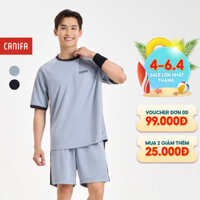Bộ quần áo active nam CANIFA cộc tay phối màu quần short 8ST24S002