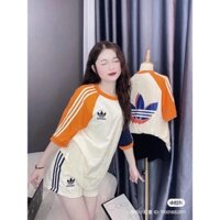 Bộ Quần Áo Adidas Nam Nữ Phối Họa Tiết 3 Màu Tay Kẻ Sọc Logo Thêu Chất Cotton Kho Cao Cấp Hot Trend 202