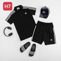 Bộ Quần Áo Adidas Thêu Logo 3 lá Siêu Chất - Bộ Thể Thao Nam Nữ ADD Cổ Bẻ Siêu Basic Hottrend 2k5