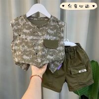 BỘ QUẦN ÁO BA LỖ CÁ TÍNH DÀNH CHO BÉ TRAI TỪ 8-32KG HÀNG HÈ 2024