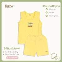 Bộ quần áo ba lỗ mẫu hình in Astar vải cotton rayon cho bé trai, bé gái 9 tháng đến 6 tuổi