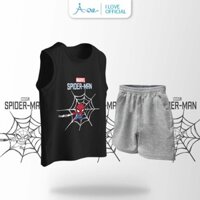 Bộ quần áo BA LỖ siêu nhân SPIDER MAN cho bé, đồ bộ ba lỗ ILOVE chất COTTON mềm mịn, thoáng mát dành cho bé trai 10-32kg