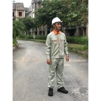 Bộ quần áo bảo hộ lao động - ghi phối cam  - Vải  Pangrim Hàn Quốc - bộ quần áo pangrim túi hộp