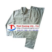 Bộ quần áo Bảo Hộ lao động Kaki màu Ghi_BHLD Thái Dương