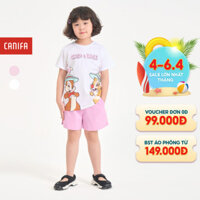 Bộ quần áo bé gái CANIFA áo thun cộc tay quần short in hình Chip&Dale 1ST24S004