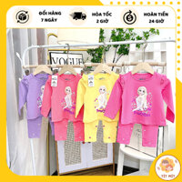 Bộ quần áo bé gái dài tay chất liệu cotton 4 chiều in hình elsa cánh tiên dễ thương cute - Tít Mít Shop