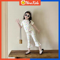 Bộ Quần Áo Bé Gái Dễ Thương Hình Trái Tim Thời Trang Trẻ Em Bộ Quần Áo Mùa Hè 2-8 Tuổi