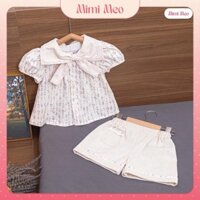 Bộ quần áo bé gái mùa hè 9-30kg - Vải linen hoa nhí dễ thương [Mimi Meo - TD280]