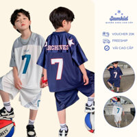 Bộ quần áo bé trai bóng rổ, bóng đá thể thao size đại 110 - 170 cao cấp