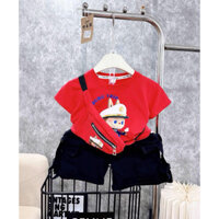 Bộ quần áo bé trai labubu kèm túi đeo chéo