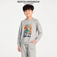 Bộ quần áo bé trai size đại BIGFOX MISS MEOW dài tay vải nỉ mùa thu đông in ô tô cỡ trẻ em 3-11 tuổi