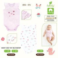 Bộ quần áo body cộc tay Lullaby cho bé gái NH615P Trắng Hồng - Set 2 chiếc [Chính hãng Lullaby Store]