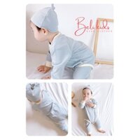 Bộ Quần Áo Bodysuit Cho Bé Trai Bé Gái Beli Kids Kèm Mũ Chất Liệu Cotton 100%, Bộ Đồ Cho Bé Mặc Thu Đông PC13