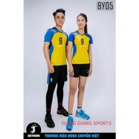 Bộ quần áo bóng chuyền nữ Beyono màu vàng phối xanh