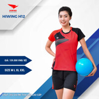 Bộ Quần Áo Bóng Chuyền Nữ Hiwing H12 Màu Đỏ Chất Liệu Vải Mè Nhật Bản Cao Cấp