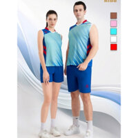 Bộ quần áo bóng chuyền sát nách nam nữ Junro, đồ thể thao ba lỗ thấm hút, thoáng khí, có in tên số