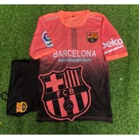 Bộ quần áo bóng đá Barca cam - In tên số áo theo yêu cầu - Hàng thun lạnh cao cấp