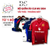 Bộ quần áo bóng đá CLB MU 2024/25 vải thái lỗ chuẩn áo thi đấu, áo đá banh Manchester United Mùa Giải 2024/25