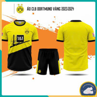 Bộ Quần Áo Bóng Đá CLB Dortmund Vàng Mùa 2023 - 2024, Áo Đá Banh Chất Vải Thun Cao Cấp Không Nhăn Thấm Hút Mồ Hôi Tốt