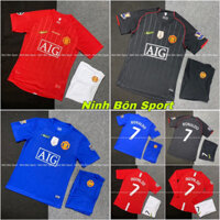 Bộ Quần Áo Bóng Đá CLB Manchester United 2008 Sân Khách - Vải Gai Thái Cao Cấp