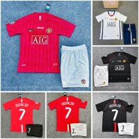 Bộ Quần Áo Bóng Đá CLB Manchester United 2008 Chuẩn Mẫu Thi Đấu- Vải Polyester Thái Gai Lưới