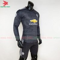 BỘ QUẦN ÁO BÓNG ĐÁ DÀI TAY MANCHESTER UNITED 2020 2021 SÂN KHÁCH – THUN LẠNH CAO CẤP