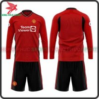 BỘ QUẦN ÁO BÓNG ĐÁ DÀI TAY MANCHESTER UNITED 2023/2024 SÂN NHÀ – THUN LẠNH CAO CẤP