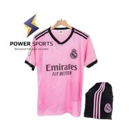 Bộ quần áo bóng đá, Đồ Đá Banh Real 2023 Hồng, Thun mè cao cấp, Không nhăn Không xù lông POWERSPORT
