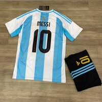 Bộ quần áo bóng đá in cầu thủ MESSI tuyển Argentina mới 2024-MK