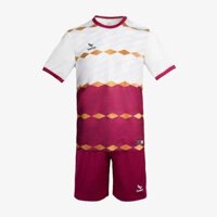 Bộ quần áo bóng đá Kamito Lux màu trắng đỏ, form vừa vặn, polyester mềm mịn, co giãn 4 chiều, thoáng khí