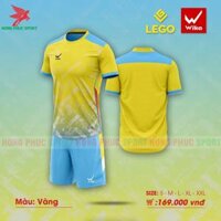 BỘ QUẦN ÁO BÓNG ĐÁ KHÔNG WIKA LEGO VÀNG – VẢI WIKAROTEX CO GIÃN 4 CHIỀU