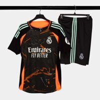 Bộ Quần Áo Bóng Đá Real Madrid Đen Rồng 24/25 - Vải Thun Thoáng Mát