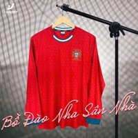 BỘ QUẦN ÁO BÓNG ĐÁ TAY DÀI JP, ĐỘI TUYỂN BỒ ĐÀO NHA ĐỎ 2025, CO GIÃN THOÁNG KHÍ