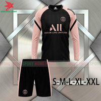 BỘ QUẦN ÁO BÓNG ĐÁ TRAINING DÀI TAY PSG 2021 2022 SÂN KHÁCH – THUN LẠNH CAO CẤP