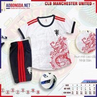 Bộ quần áo bóng đá trẻ em đồ đá banh trẻ em clb MU rồng trắng D