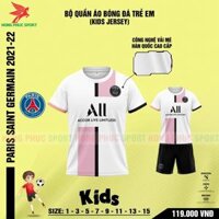 BỘ QUẦN ÁO BÓNG ĐÁ TRẺ EM PSG 2021 SÂN KHÁCH – VẢI MÈ LỤC GIÁC